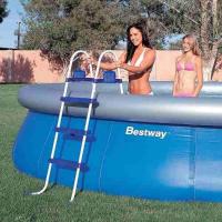 Escada Dupla 107 Cm Bestway Piscina Inflável E Estrutural