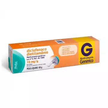 DICLOFENACO DIETILAMÔNIO 10MG/G MEDLEY GEL CREME COM 60G