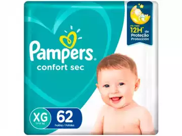 FRALDA PAMPERS CONFORT SEC XG - 62 UNIDADES