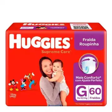 FRALDA HUGGIES ROUPINHA SUPREME CARE G - 60 UNIDADES